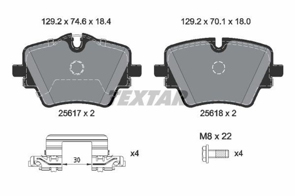 TEXTAR Bremsbeläge Satz Vorne für BMW X1 (U11) 2561703