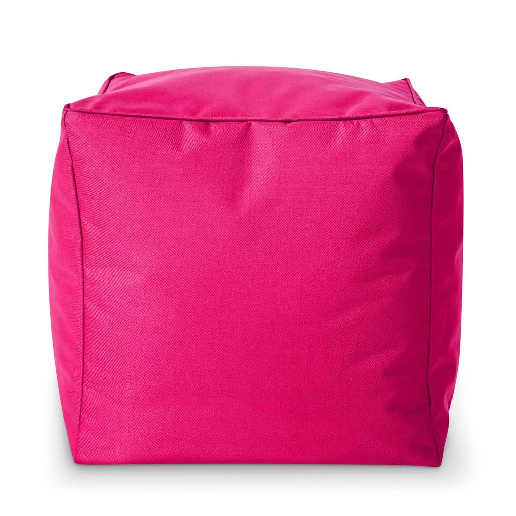 Green Bean Sitzhocker "Cube" 40x40x40cm mit EPS Perlen Füllung - Fußhocker für Sitzsäcke - Pink