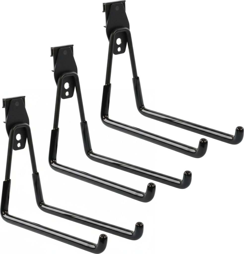 Set 3 Stck. Werkzeugwand Haken von BOTLE, Werkzeughaken, für Elektrowerkzeuge, Geradeförmig 19cm, stabil mit PVC-Ummantelung, für Garage, Schupp...