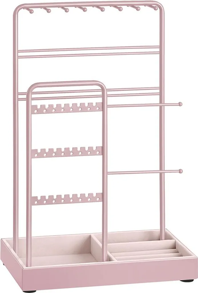 Organisateur bijoux rose pastel pour table de chevet et coiffeuse