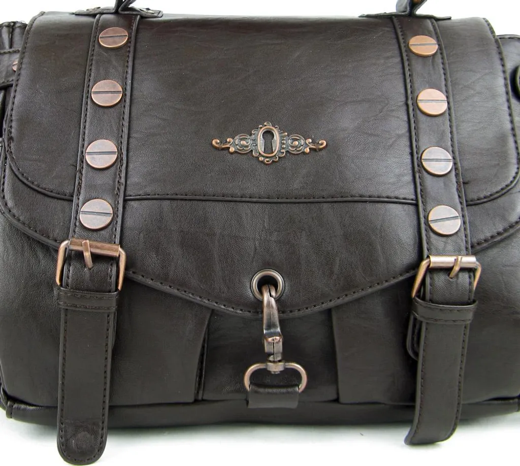 Grand sac à main Steampunk marron Banned idéal pour vos conventions