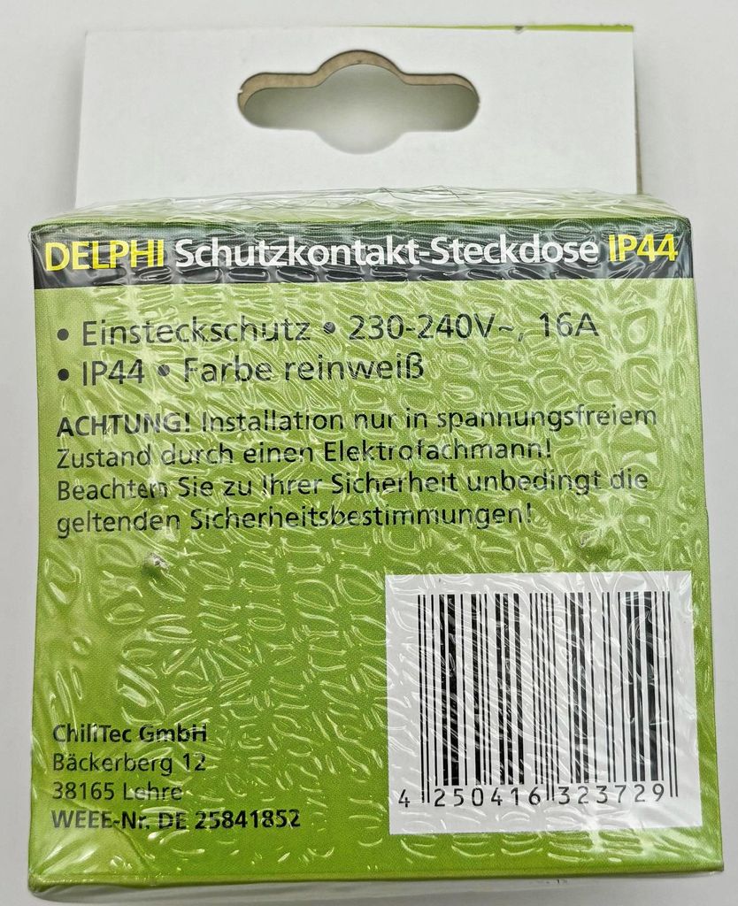 Gniazdo DELPHI ze stykiem uziemiającym IP44 Zdjęcie produktu 