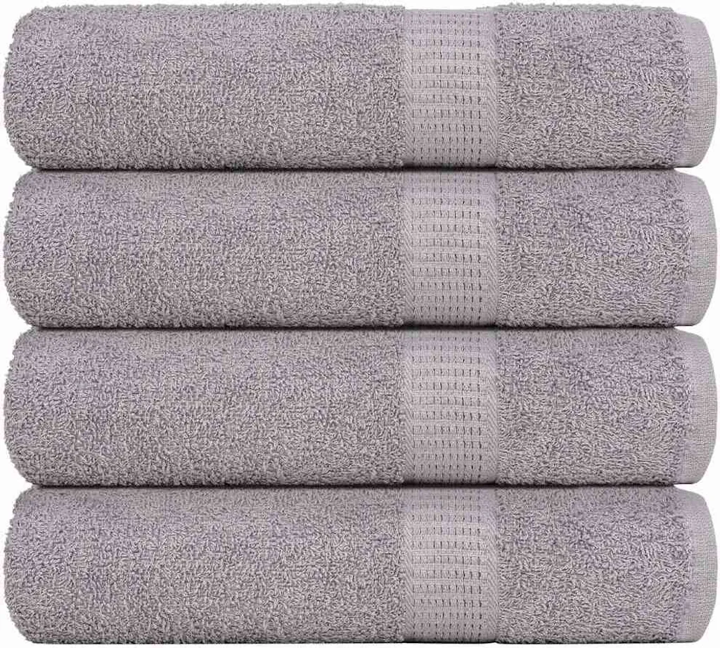 Teli Bagno FROGN 4 Pezzi Grigio 100x150 cm - Spugna Cotone 360g/m²