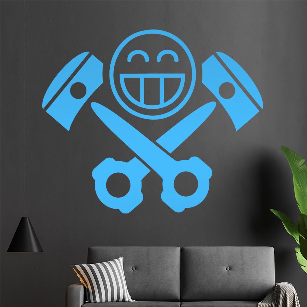 Hubraum Junkie Wandtattoo in 6 Größen - Wandaufkleber Wall Sticker - Dekoration, Küche, Wohnzimmer, Schlafzimmer, Badezimmer