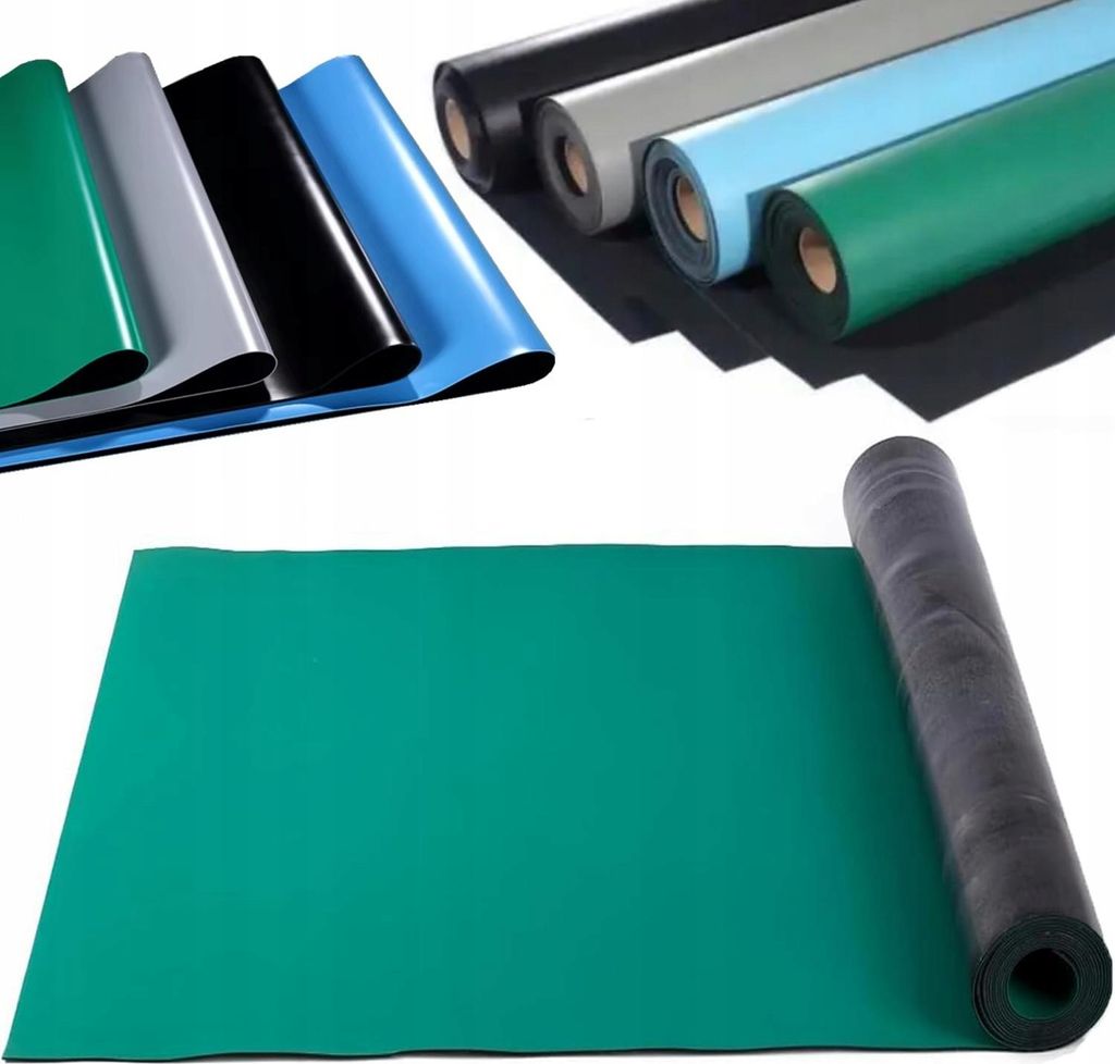 Rosfix Antistatische ESD-Matte Rolle – Elektrostatikschutz | 0,6m x 10m, 2mm Dicke, grün | Arbeitsschutz, Chemikalienbeständig