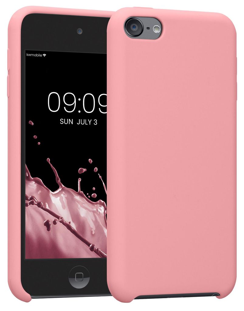 kwmobile Schutzhülle kompatibel mit Apple iPod Touch 6G / 7G (6. und 7.Generation) - Hülle Silikon gummiert - Cover Case in Hellrosa