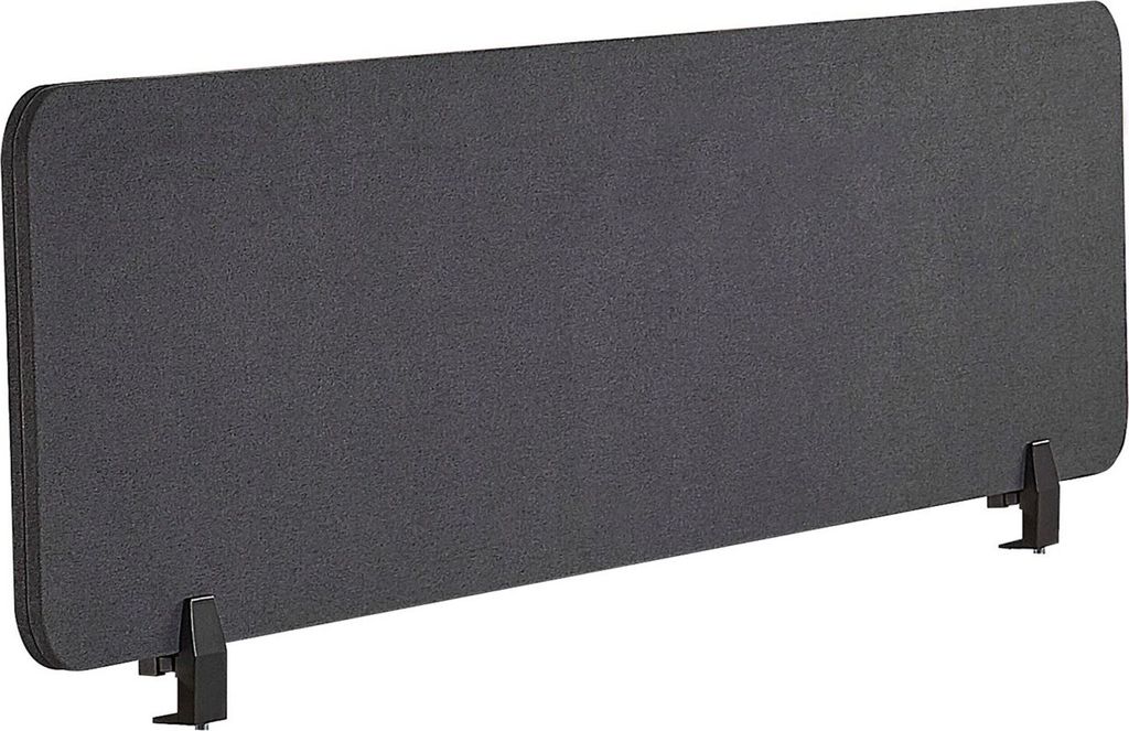 BELIANI Schreibtisch Trennwand Dunkelgrau Stoff PET Kunststoff 160 x 40 cm zum Aufstellen Klemmen Schallschutz Sichtschutz Pinnwand Büro Home Office