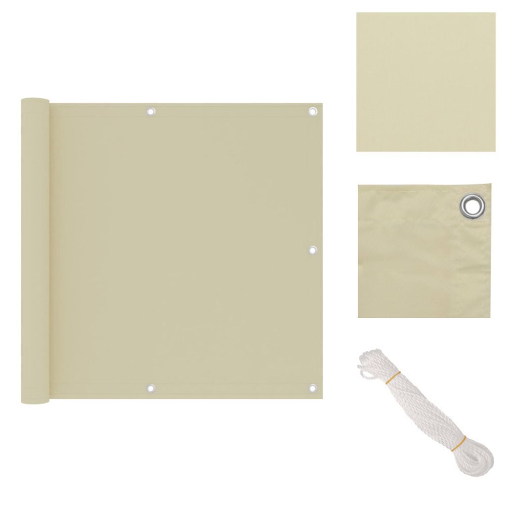 vidaXL Balkon-Sichtschutz Creme 90x500 cm Oxford-Gewebe - Sonnenschirme & Sonnenschutze