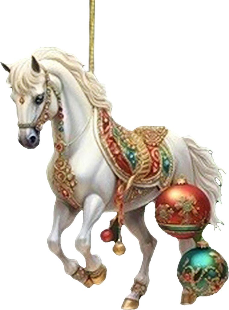 Weihnachtsbaumschmuck in Pferdeform, 2D, flach, Acryl, Geschenkidee für Frauen, Pferdeliebhaber, Landwirte und Freunde