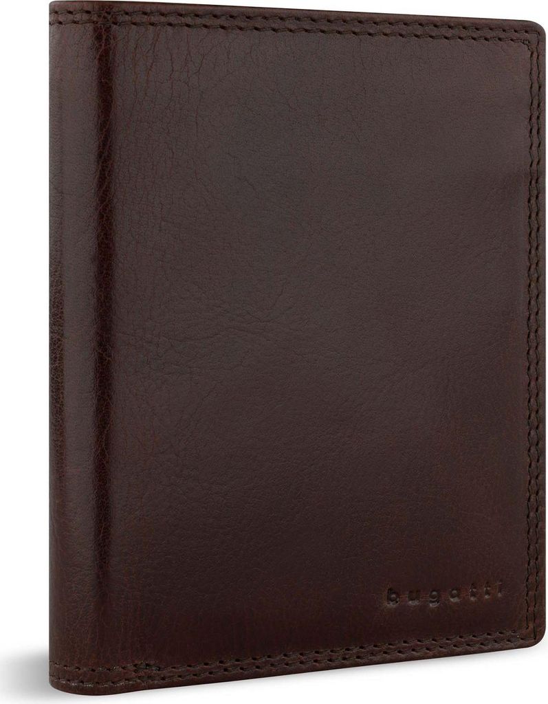 bugatti Leder Geldbörse Savona Upright Wallet With Flap 8CC Brown dunkelbraun
