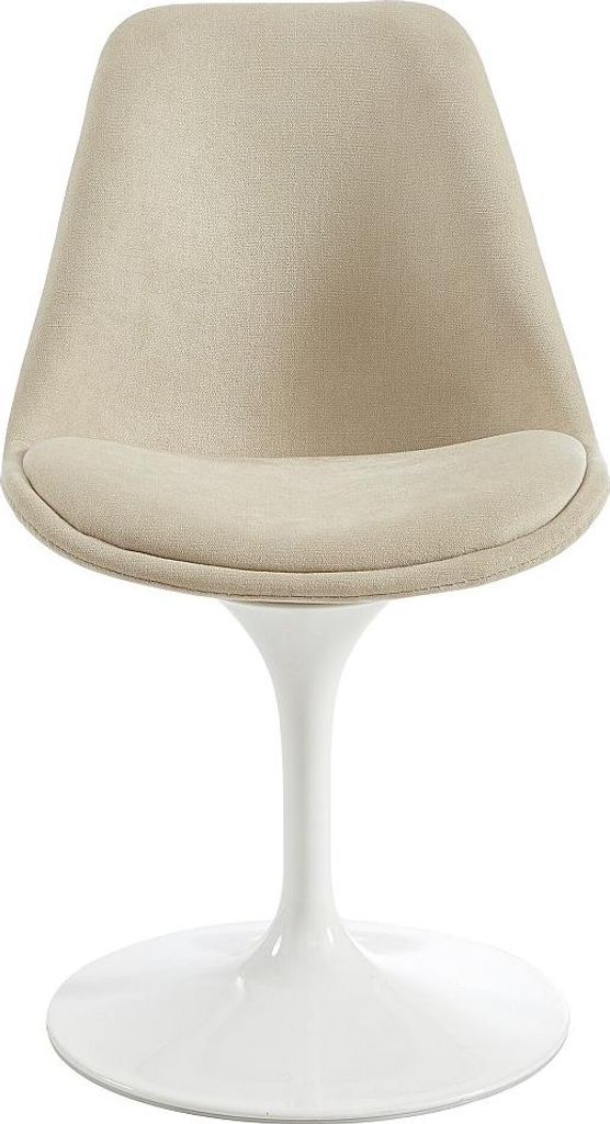 Stahlstuhl mit strukturierter Polsterung - Beige und Weiß - XAFY