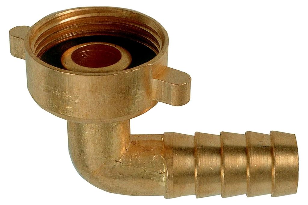 Winkelverschraubung 90° IG 3/4" für Wasserhähne mit AG 3/4" und Wasserschläuche 1/2", Messing