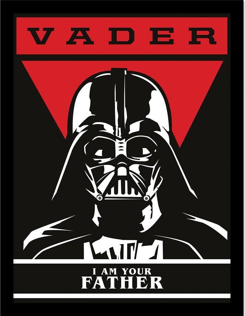 Star Wars - Gerahmtes Poster "I Am Your Father" PM11285 (40 cm x 30 cm) (Rot/Schwarz/Weiß)