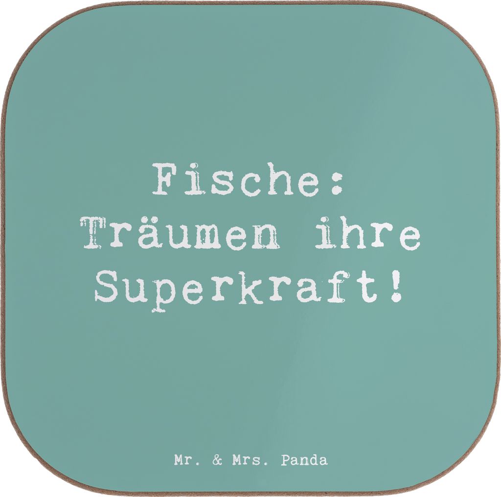 Mr. & Mrs. Panda Tassenuntersetzer Spruch Fische Kraft - Meeresbrise - Geschenk, Geschenke Astrologie, Meeresleben, gläseruntersetzer, mystisch, H...