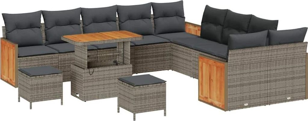 "WINTER SALE" Gartensofa Set - Balkonmöbel/Loungeset - elegantes Design - mit Kissen 13 pcs Grau - 283x289x85cm - Gartensofas NeuMöbel829094