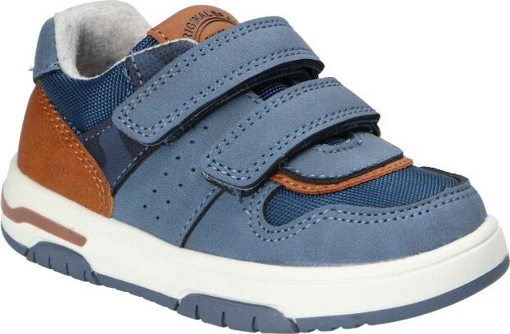 AMERICAN CLUB XD134 Solide Kinderschuhe mit Klettverschluss, modische Kinderschuhe, profilierte Innensohle aus Naturleder, Casual, Marineblaue 27