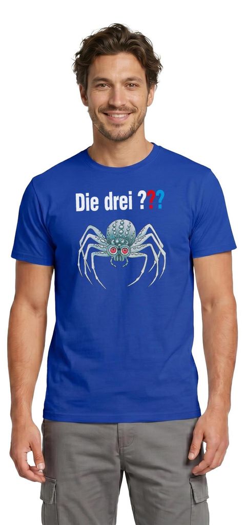Spreadshirt Die Drei Fragezeichen und die silberne Spinne Männer T-Shirt, 3XL, Dunkelblau