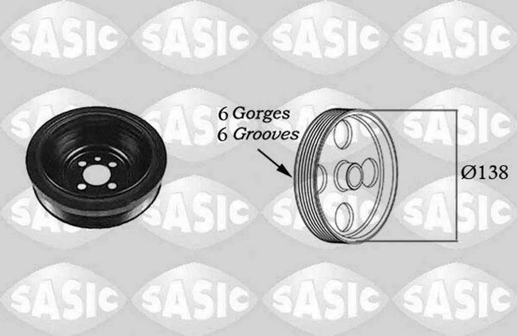Poulie vilebrequin SASIC 2156021 contre vibrations et bruits