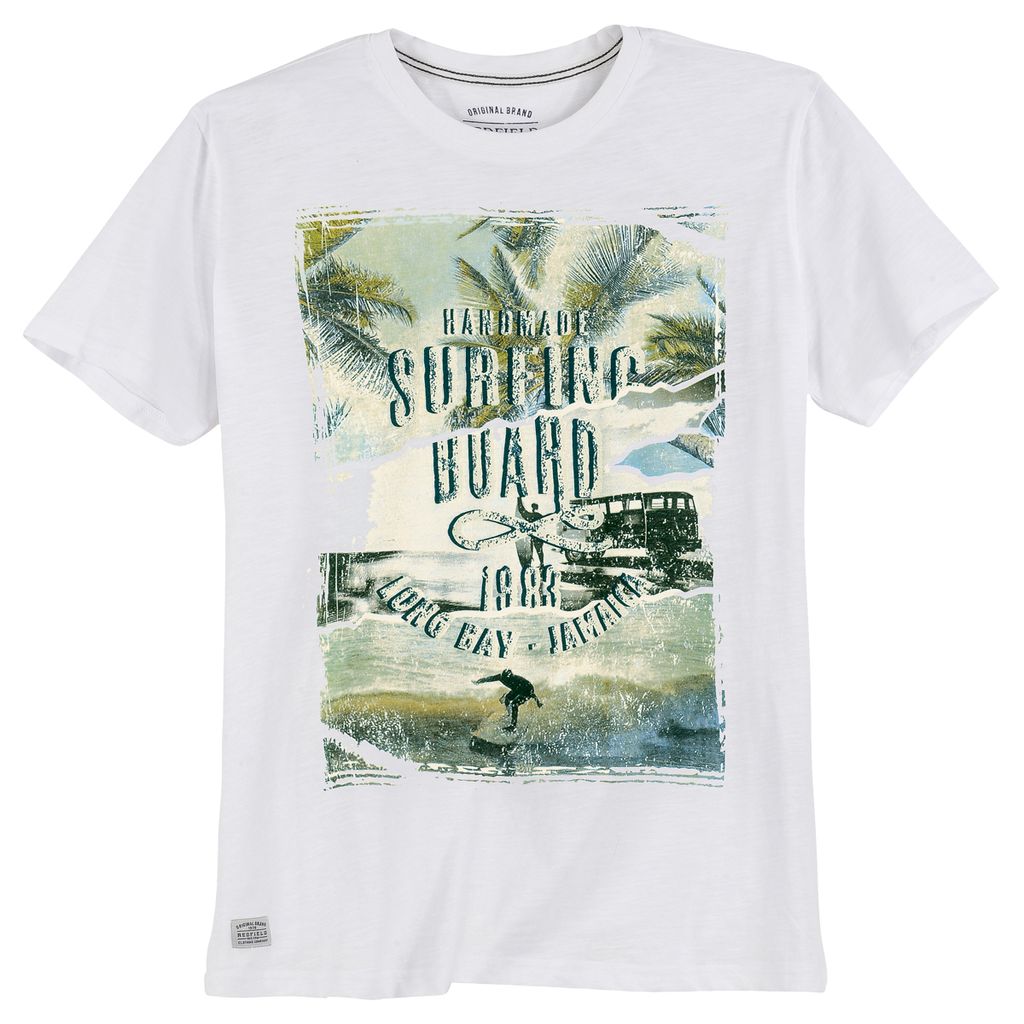 Redfield T-Shirt große Größen weiß Surferprint