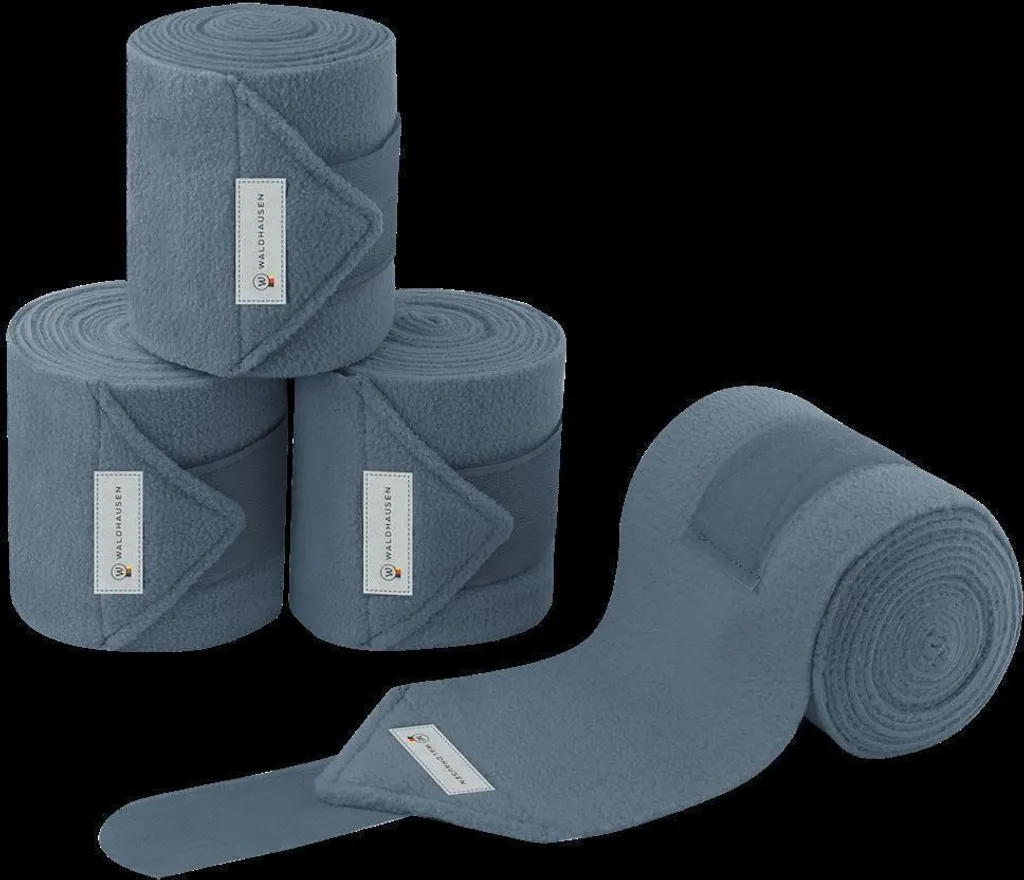 Set 4 Bende in Morbido Pile Blu Alpino | Comfort e Cura per il Cavallo