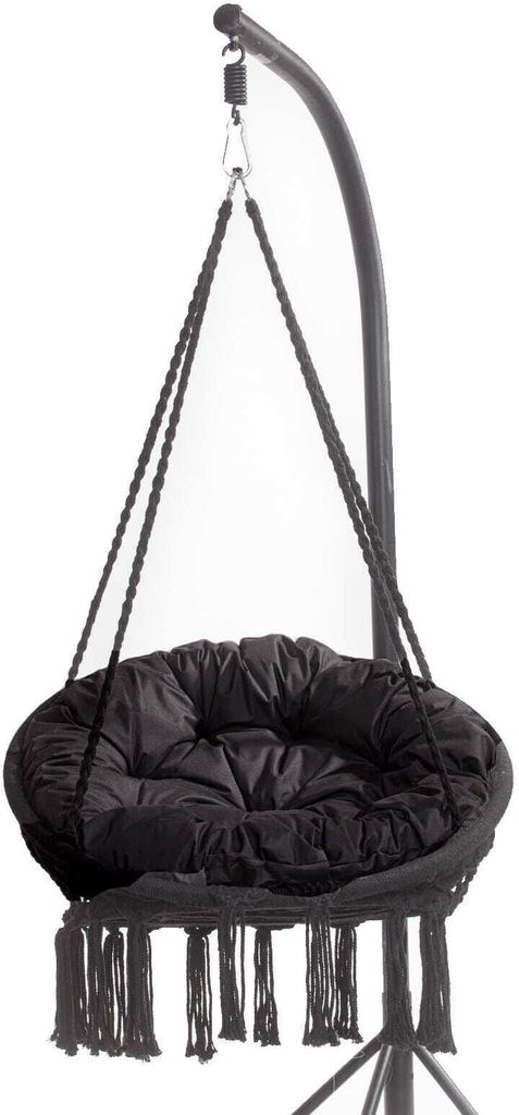 Gartenkissen für hängesessel Hängekorb kissen Runde 90x90 cm | kissen kissen polyrattan hängesessel outdoor Hängesessel kissen Schwarz