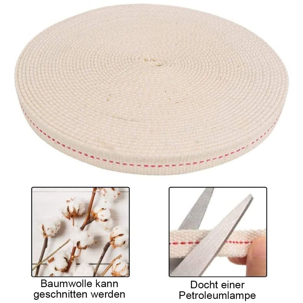 100 Stück Baumwoll Dochte - Ersatzdochte Für Öllampen & Feuerzeuge