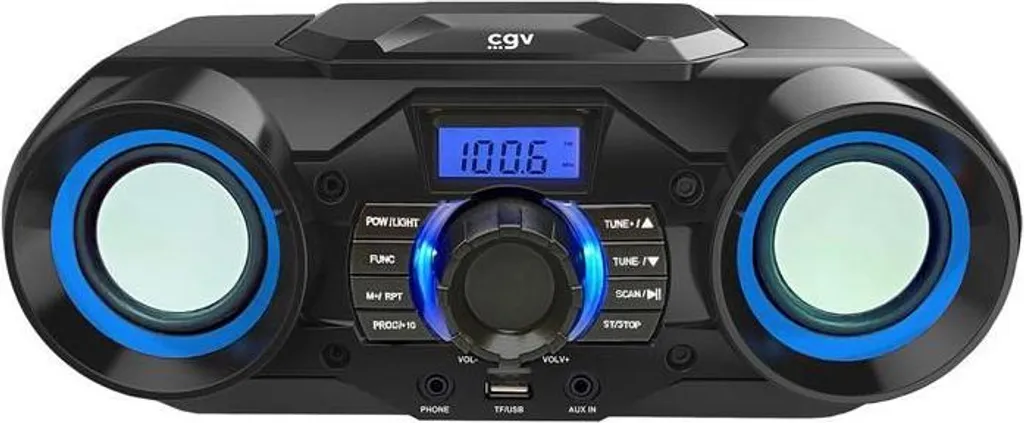 Radio CD portatile CGV CD SG-1, Bluetooth 5.0, USB, SD, stereo, 30x20x13 cm