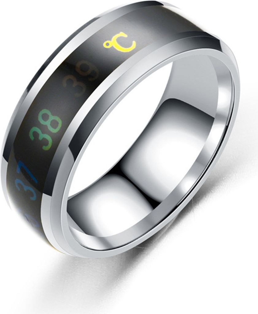 Schicker Edelstahl-Temperatursensor, Uni-Fingerring, Schmuck, Paar-Geschenk