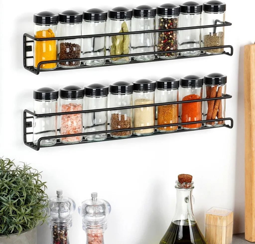 Organizer Spezie Vilde 18 Pezzi - Scaffale Metallo da Parete - 3