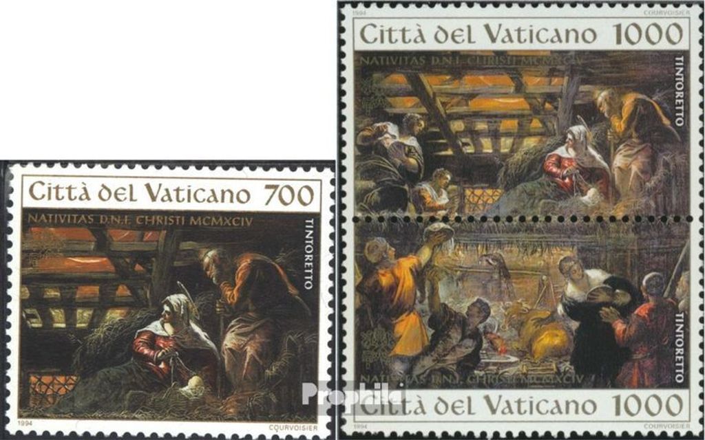 Briefmarken Vatikanstadt 1994 Mi 1133,1134-1135 Paar (komkpl.Ausg.) gestempelt Weihnachten