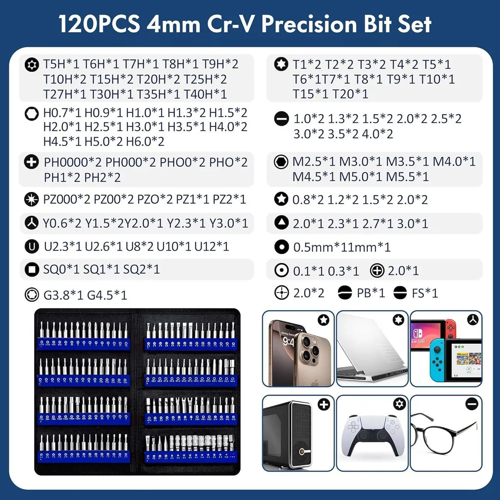 Kit Réparation Ordinateur et Console Tournevis de Précision 200 Outils - 3