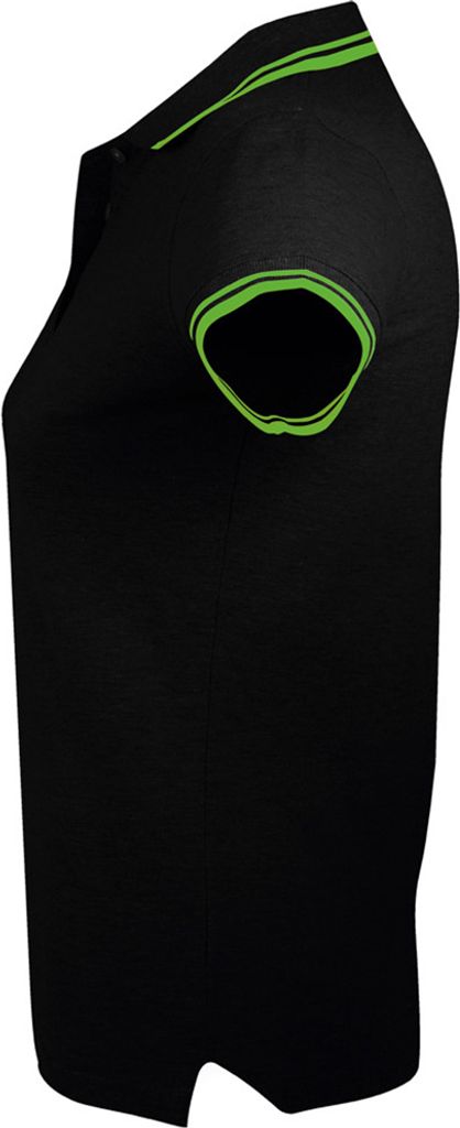 SOLS Damen Pasadena Pique Polo-Shirt, kurzärmlig PC2432 (2XL) (Heidekraut Grau/Marineblau)
