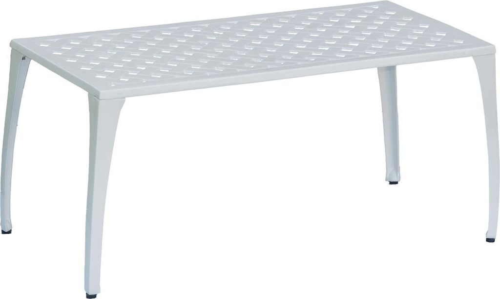 Inko Gartentisch Eden Alu-Guss weiß 90x46x44 cm Tisch Terrassentisch