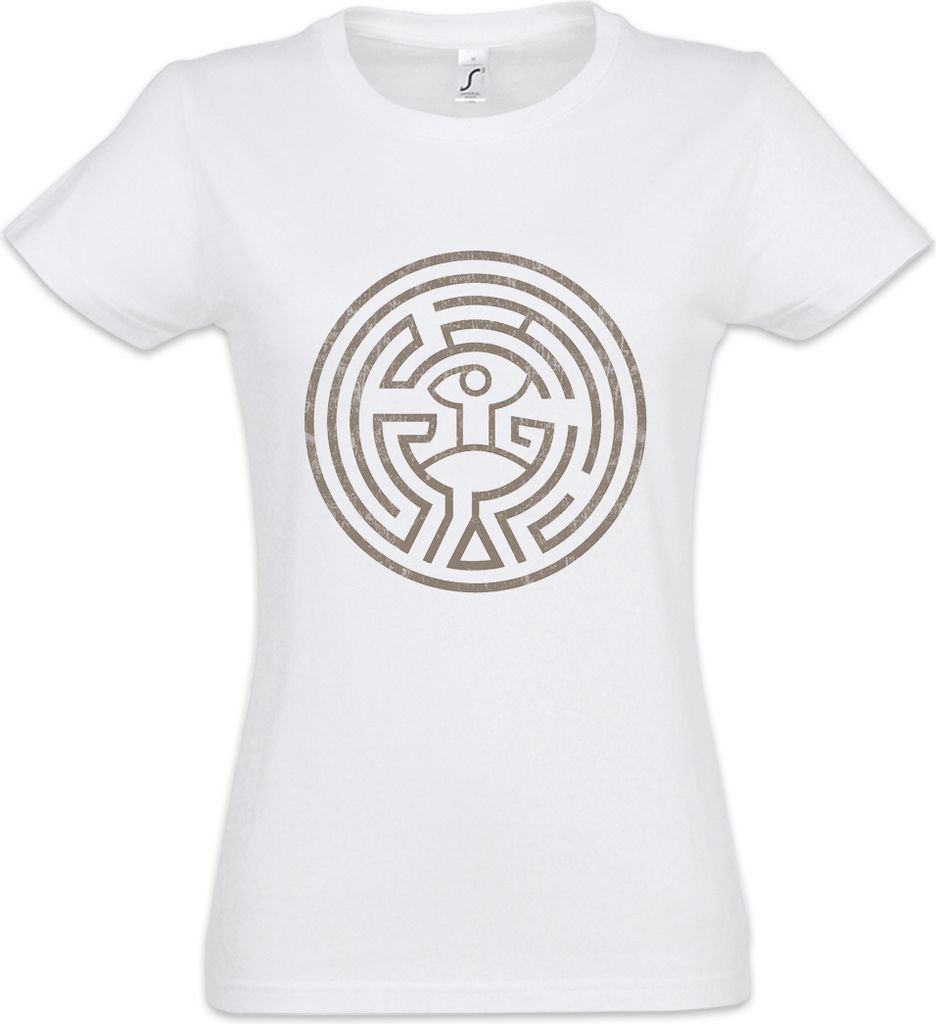 Urban Backwoods Maze, Damen T-Shirt, Farbe: Weiß, Größe: L