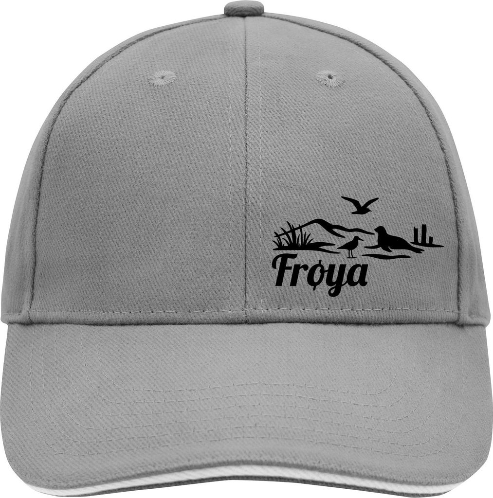 Huuraa Cappy Mütze Frøya Norwegen Dark Grey/White Baumwolle 6-Panel Kappe Geschenkidee