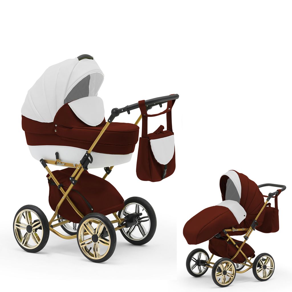 Klassischer Kinderwagen Sorento Gold 2 in 1 inkl. Sportsitz in 19 Farben