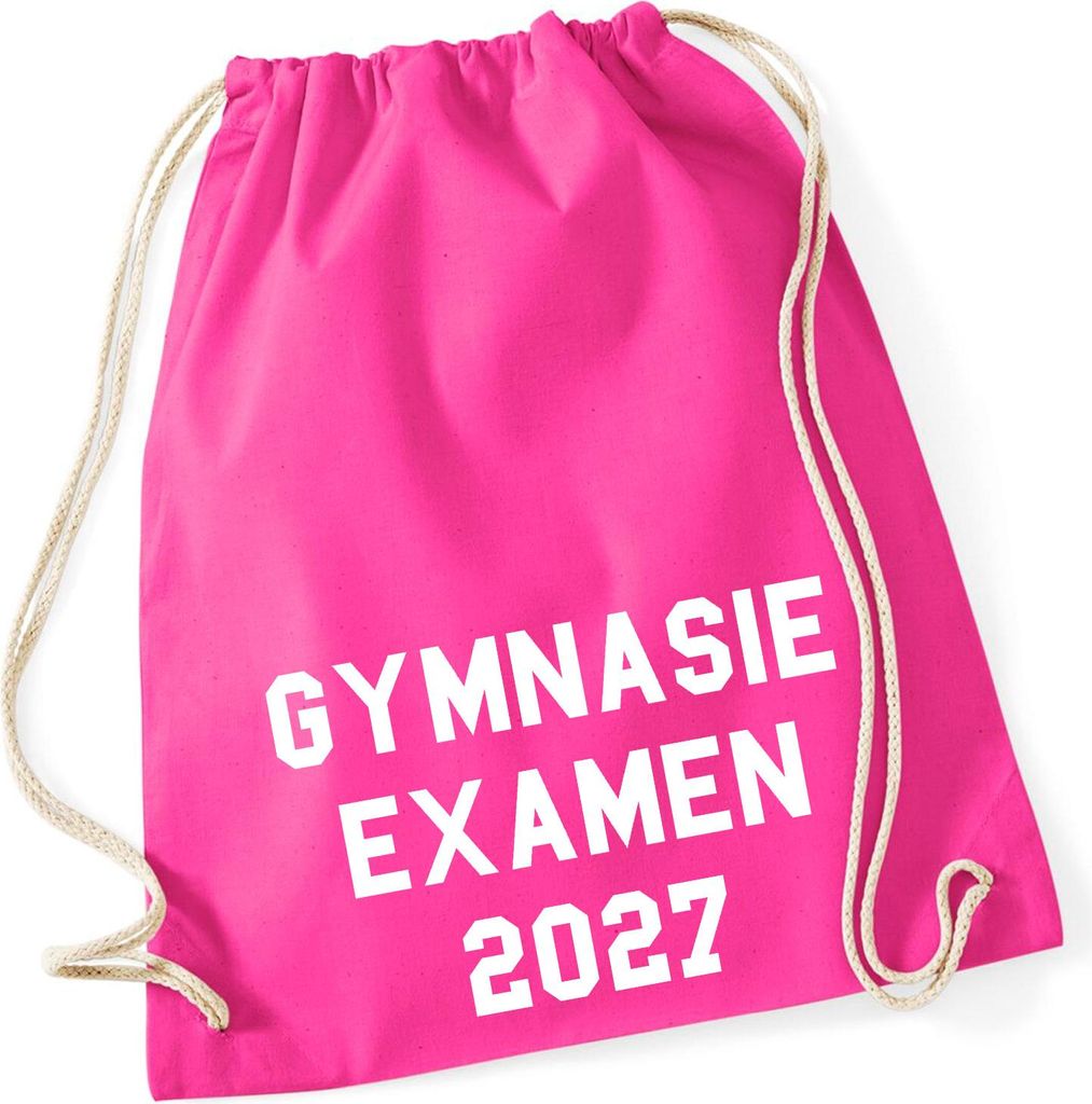 Huuraa Turnbeutel Gymnasieexamen 2027 Abschluss Schweden 12 Liter Fuchsia Baumwolle Rucksack Geschenkidee