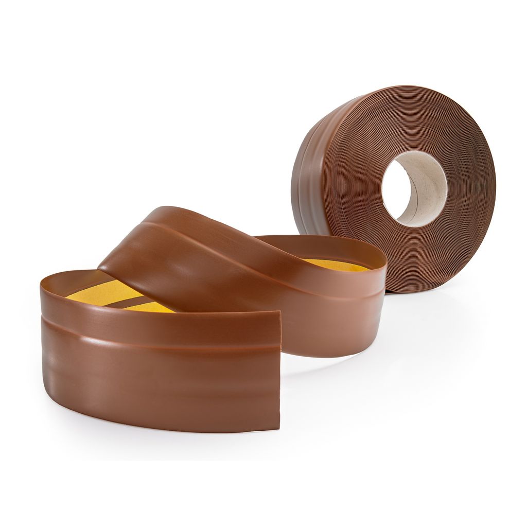 Sockelleiste Selbstklebend 50x20 mm Kunststoff, Knickleiste für Wand Boden, Flexibel Dekorativ UV-beständig, bronze, 25 m | QUEST
