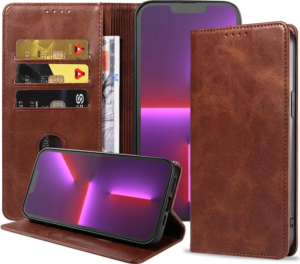 Custodia iPhone 13 Pro Libro Marrone Scuro - Smartphonica Premium