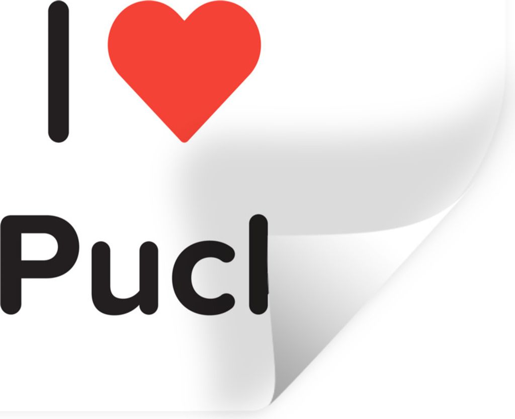MuchoWow Wandtattoo Wandsticker Wandaufkleber Ich liebe - Puck - Mädchen 80x60 cm Selbstklebend und Repositionierbar - Faltenfrei