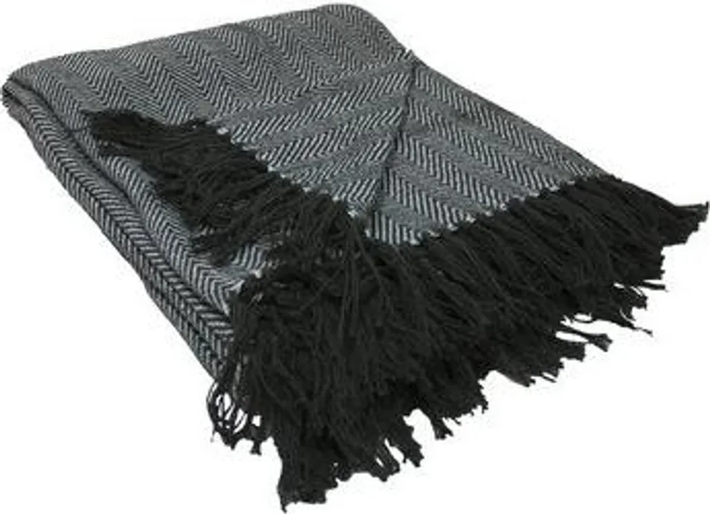 Couverture de lit décorative 170x130 cm avec franges pour cocooning