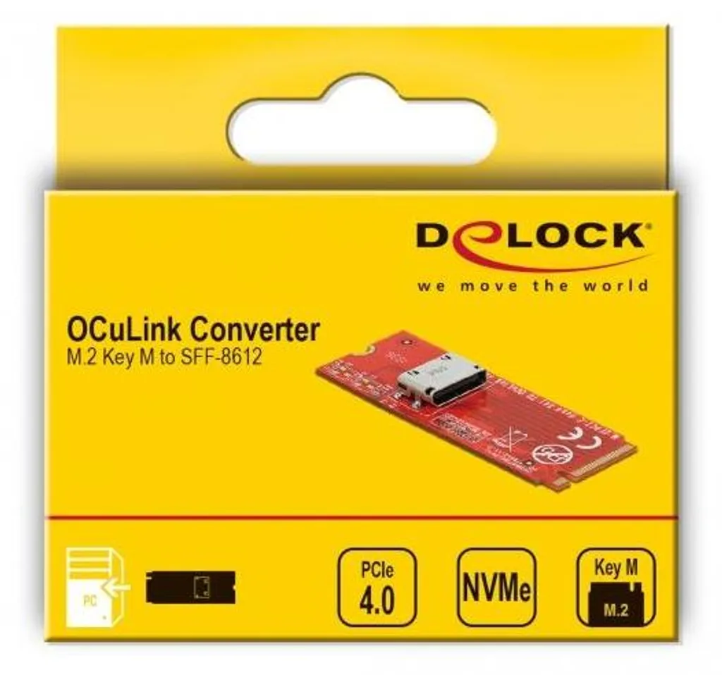 Convertisseur M.2 Key M SFF-8612 Delock avec Débit PCI Express 32 Gbps - 3