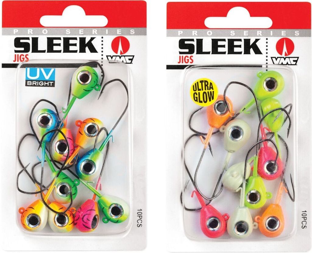 VMC 7158 Sleek Jig - 10 Jighaken, Größe / Gewicht / Farbe:Gr. 2/0 / 7g / Assorted Glow