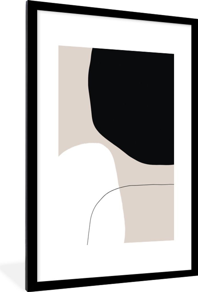 MuchoWow Gerahmtes Poster Formulare - Abstrakt - Gestaltung 60x90 cm - Poster mit Schwarzem Bilderrahmen Wandposter Rahmen Foto Bilder - Dekorati...