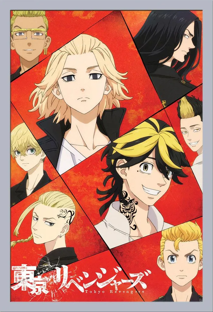 Poster Tokyo Revengers + Cornice Argento Shinsuke Maxi MDF Acrilico