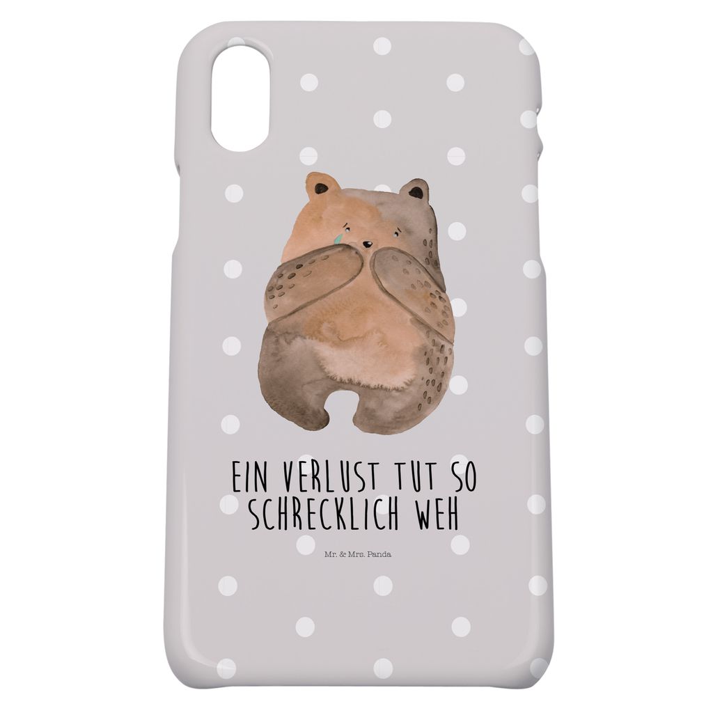 Mr. & Mrs. Panda Iphone 10 Handyhülle Bär Verlust - Grau Pastell - Geschenk, Teddy, Hülle, Handy, Cover, X, Trauer Trauergeschenk Traurig Tröst...