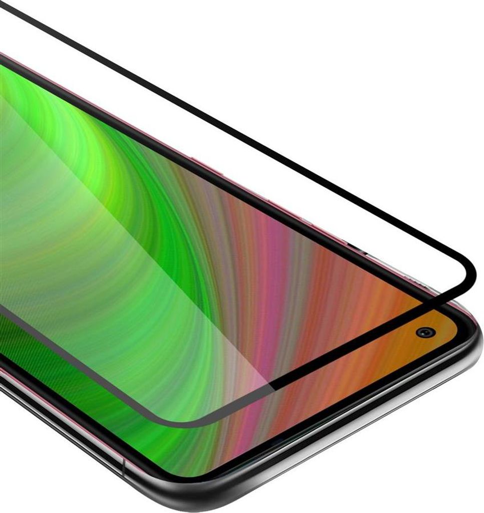 Cadorabo Panzerfolie für LG K51s Schutzfolie in Weiß Vollbild Folie Tempered Display Schutzglas