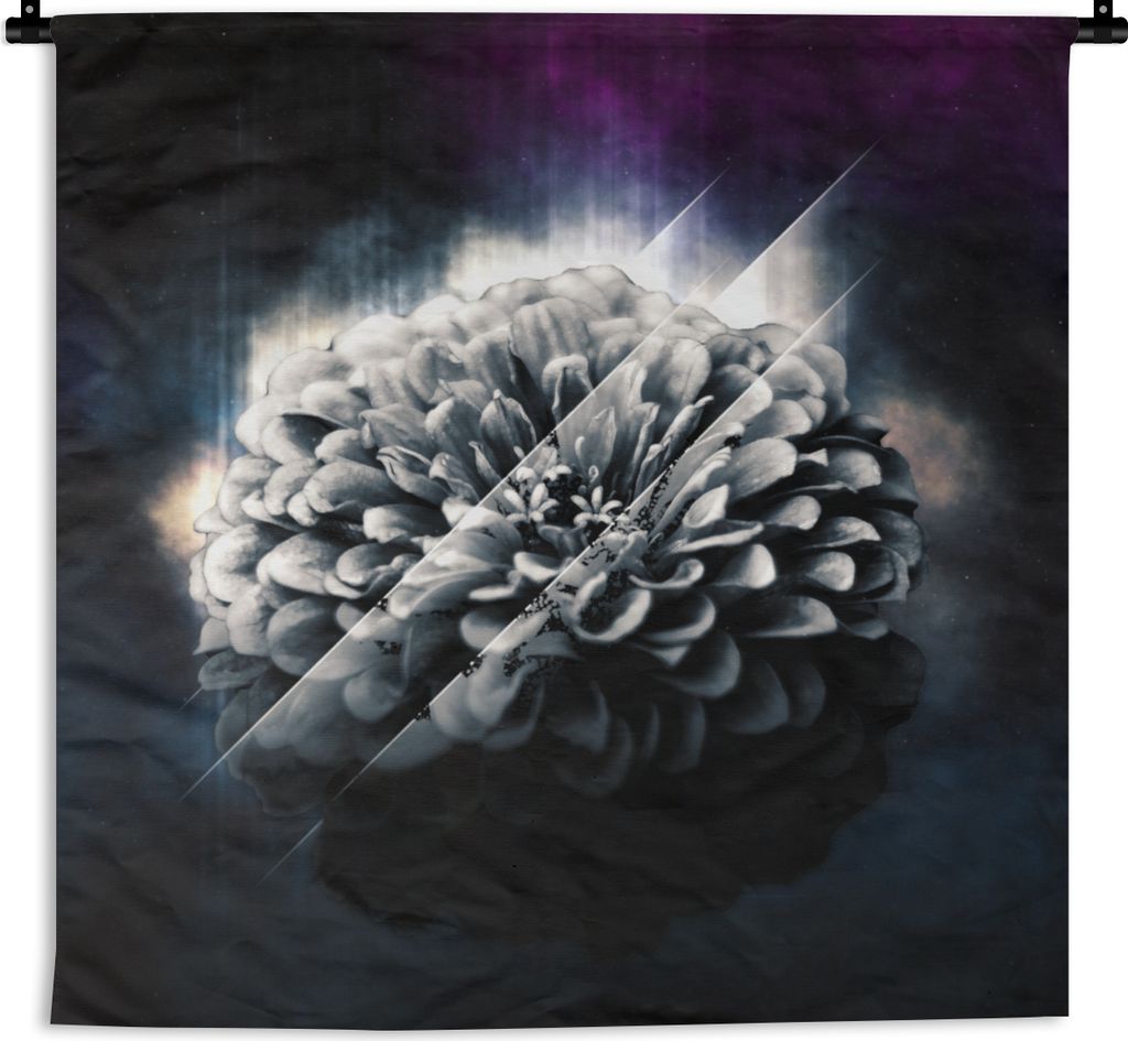 MuchoWow Wandteppich Wandbehang Blumen - Licht - Rauch 150x150 cm Tapisserie Dekoration Wandtuch - Wohnaccessoires - Modernes