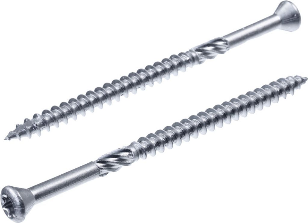 SECCARO Terrassenschraube Zierkopf 5 x 90 mm, Edelstahl A2, Holzschraube mit Cut-Spitze und Schneidkerbe, TX / Innensechsrund, 100 Stück