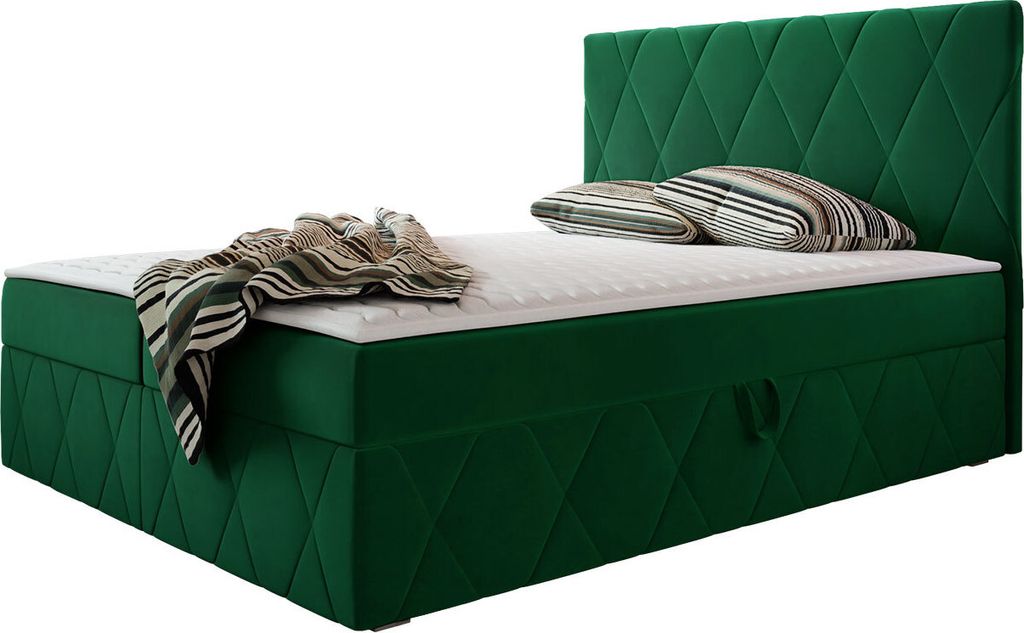 MIRJAN24 Boxspringbett Simoti, Doppelbett mit zwei Bettkästen für die Bettwäsche, Hauptmatratze, Topper und Kopfteil (Magic Velvet 2225, Größe...